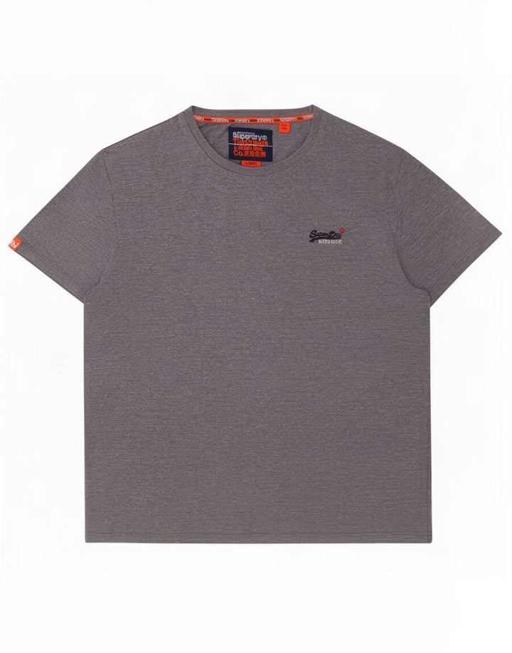 Męski T-shirt Superdry, duży, szary, bawełniany