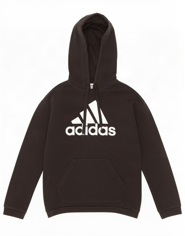 Damska bluza z kapturem Adidas Graphic Oversized UK 4/6 XS Czarna bawełna