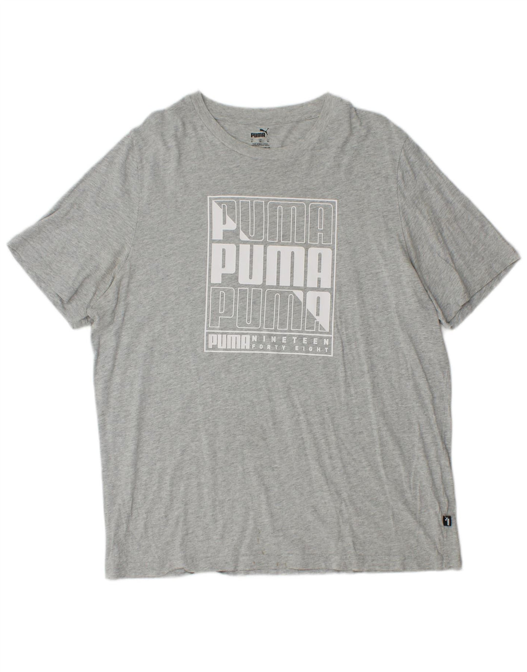 Męski T-shirt z grafiką PUMA, rozmiar XL, szary, nakrapiany