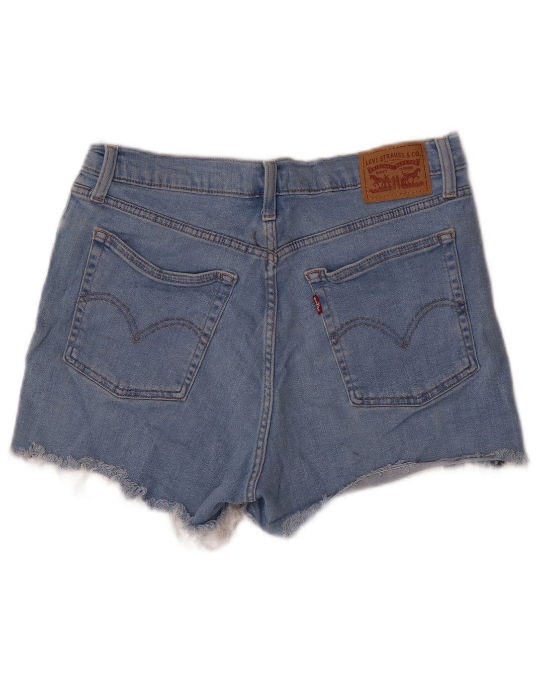 Damskie spodenki jeansowe LEVI'S z wysokim stanem W32, duże, niebieskie, bawełniane