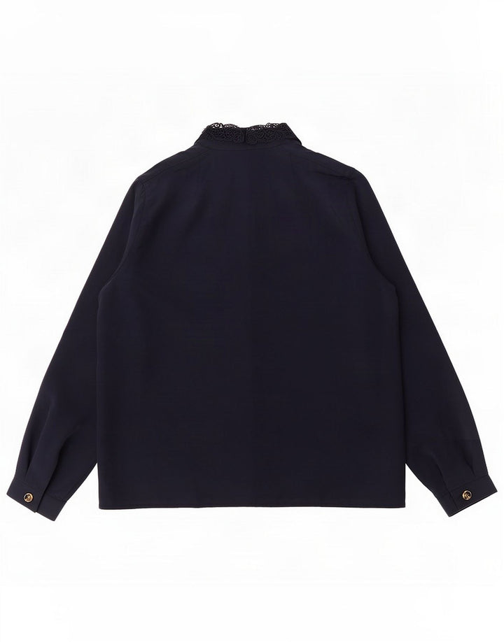 Bluzka koszulowa damska Vintage UK 14 Medium Navy Blue