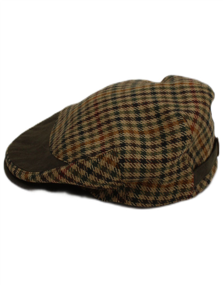 JOHN WHITE AND SON Mens Geometrical Flat Cap Large Khaki Classic