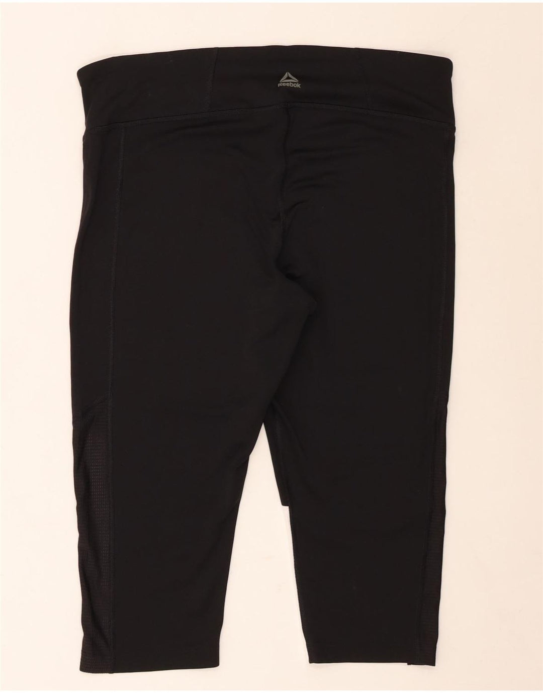 Damskie legginsy Capri REEBOK UK 20/22 XL Czarny poliester z blokami kolorów