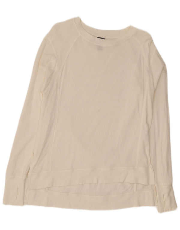 Sweaty Betty Damski top oversize z długim rękawem, UK 6 XS, biała bawełna