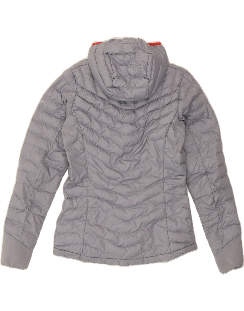 COLUMBIA Womens Omni-Heat Hooded Padded Jacket UK 10 Small Grey Polyester Vintage Columbia and Second-Hand Columbia from Messina Hembry 
