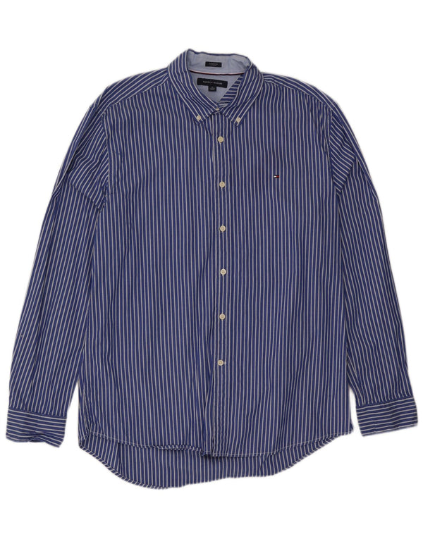 Koszula męska Tommy Hilfiger XL, niebieska, bawełniana w prążki