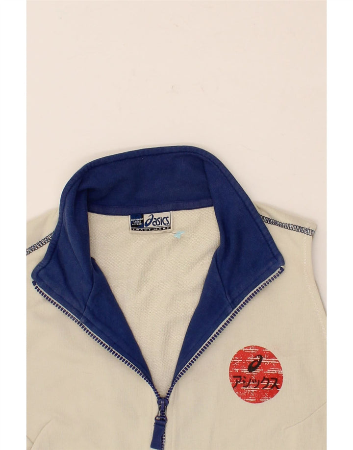 ASICS Boys Sleeveless Graphic Tracksuit Top Jacket 13-14 Years White Vintage Asics and Second-Hand Asics from Messina Hembry 