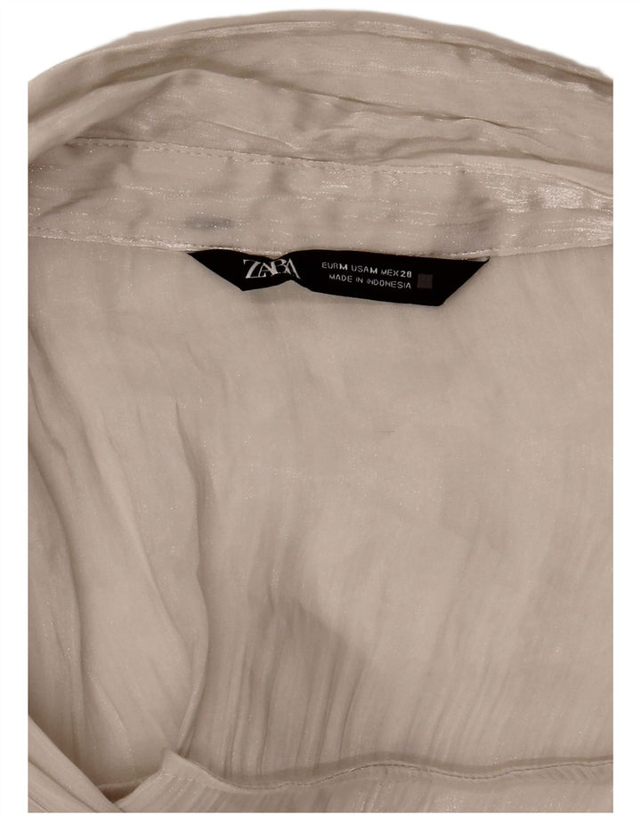 Damska bluzka koszulowa oversize Zara See Through UK 14 Średnia biel