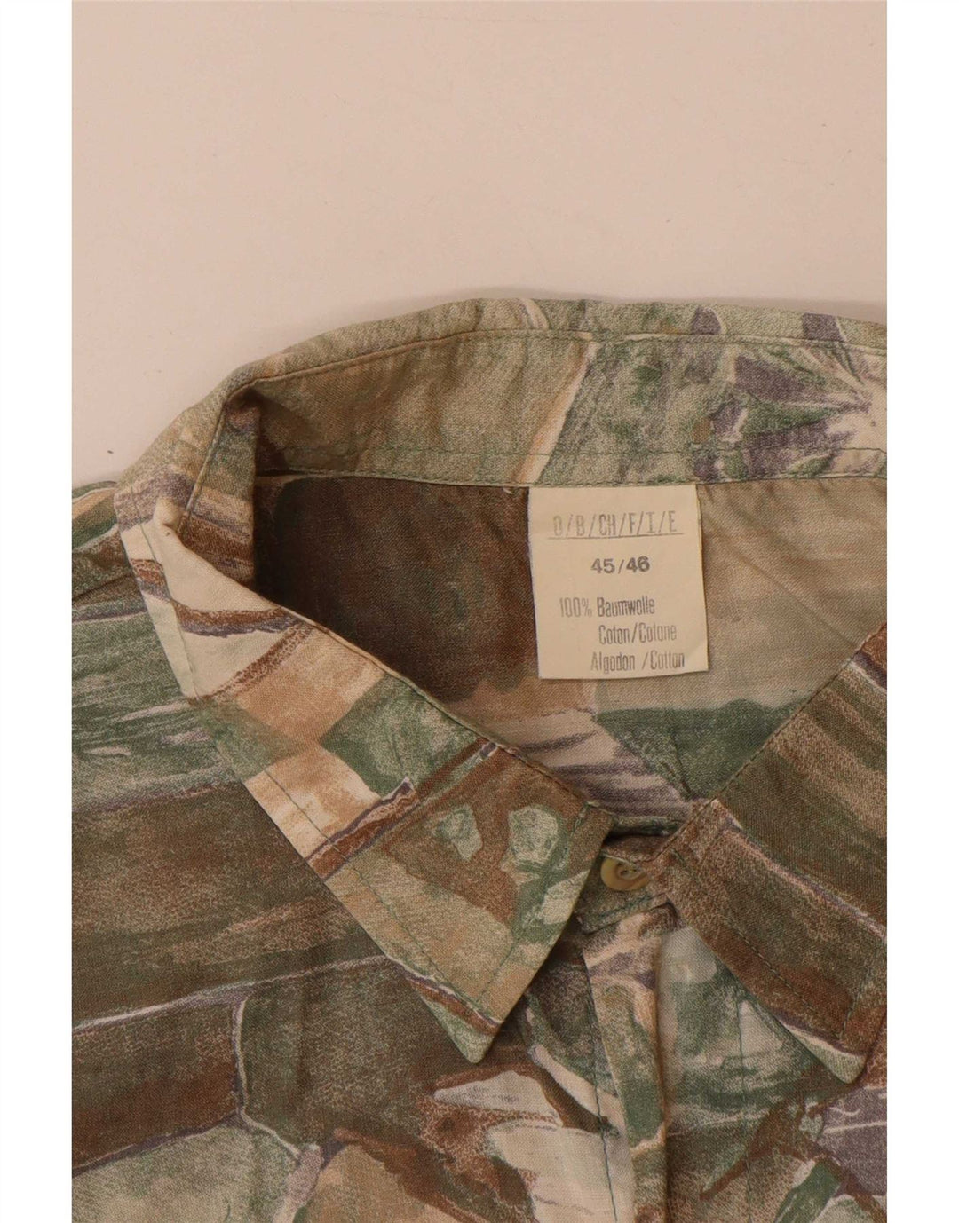 Koszula męska z krótkim rękawem w stylu vintage, abstrakcyjny wzór, UK 45/46 XL, wielobarwna