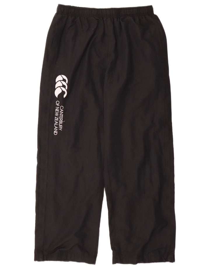 Męskie spodnie dresowe CANTERBURY z grafiką UK 16, duże, czarne, poliestrowe