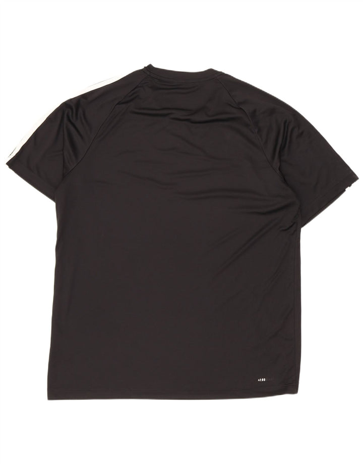 Adidas Męski T-shirt Top Duży Czarny Poliester Sport