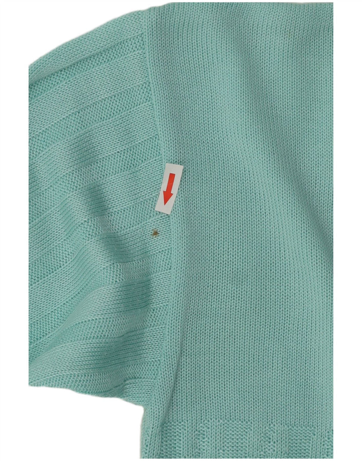 Męski sweter w stylu vintage, w kolorze średniego turkusu