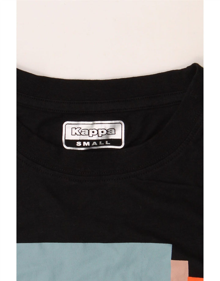 KAPPA Mens Graphic T-Shirt Top Small Black Cotton Vintage Kappa and Second-Hand Kappa from Messina Hembry 