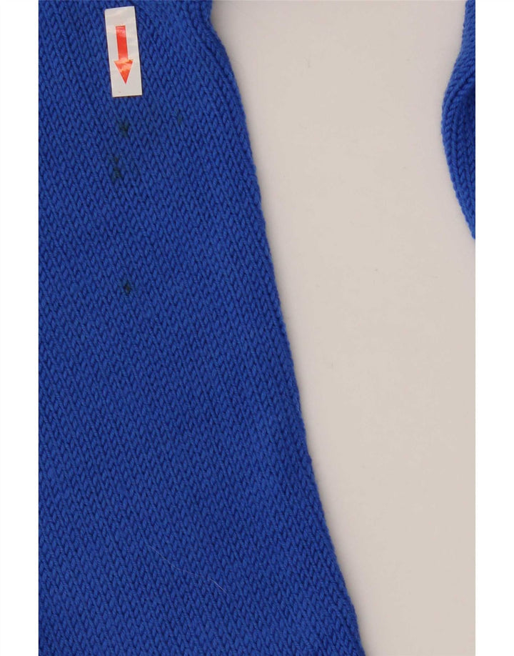 Sweter męski w stylu vintage z dekoltem w kształcie litery V, średnioniebieski