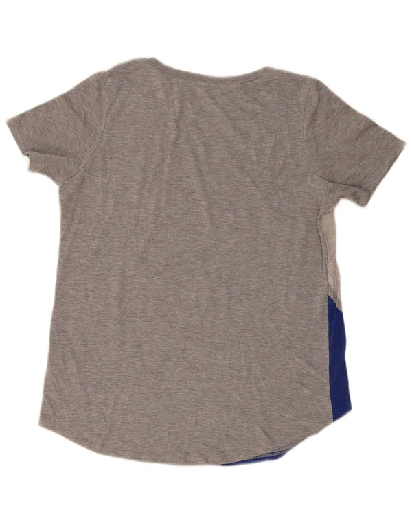 Damska koszulka NIKE Los Angeles Graphic Top UK 14, duża, szara, z blokami kolorów