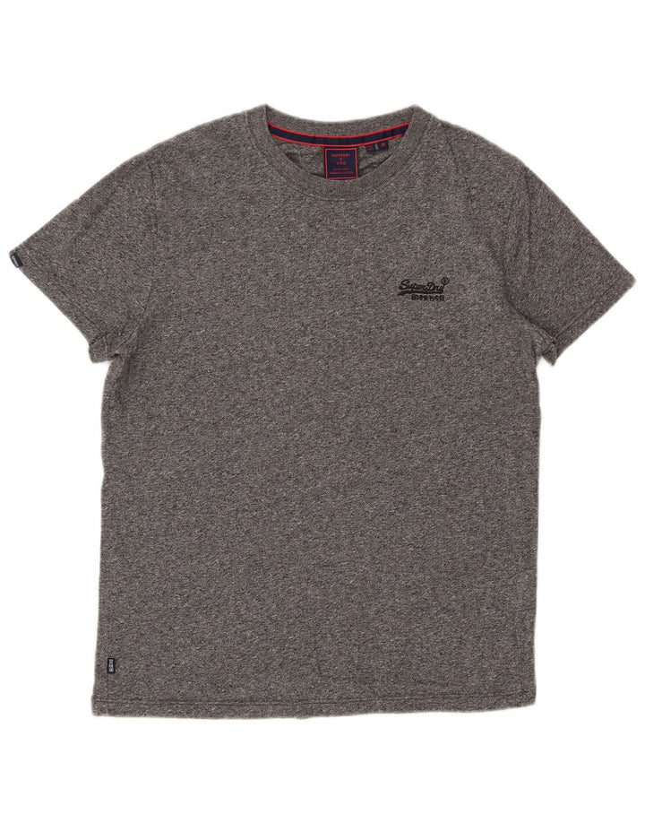 T-shirt męski Superdry Średnio szary, bawełniany nakrapiany