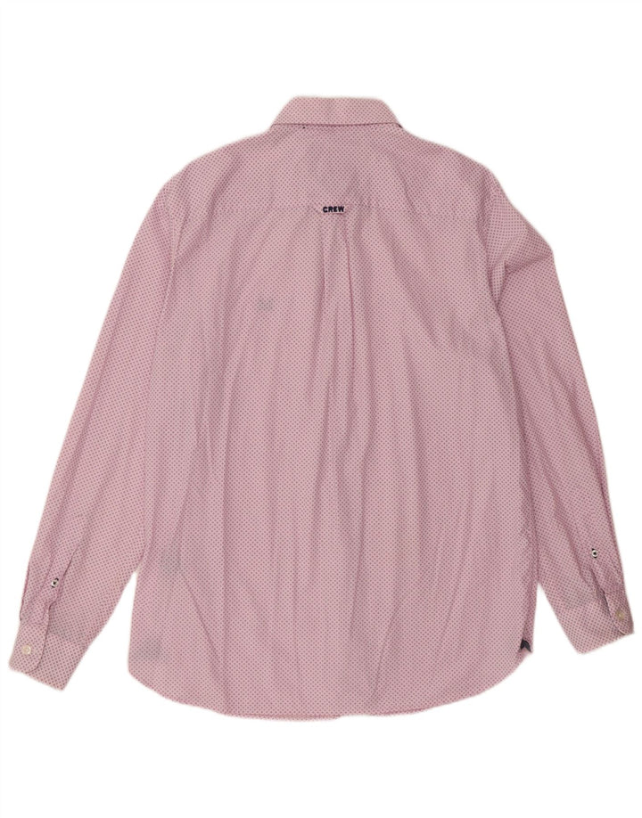 Crew Clothing Męska koszula o klasycznym kroju, średnia, różowa, bawełniana w cętki