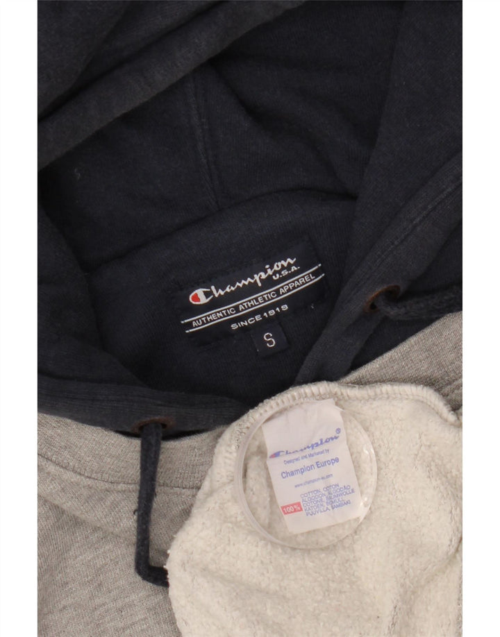 Męski sweter z kapturem Champion Alabama Graphic, mały, szary, bawełniany z blokami kolorów