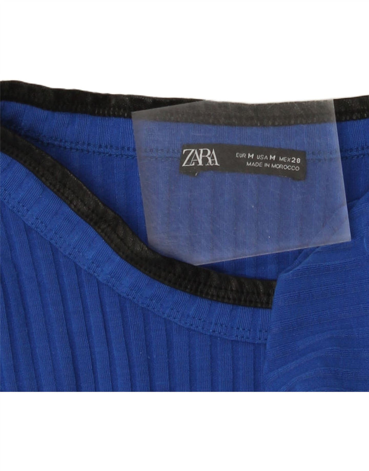 T-shirt damski Zara Top UK 12 średni niebieski