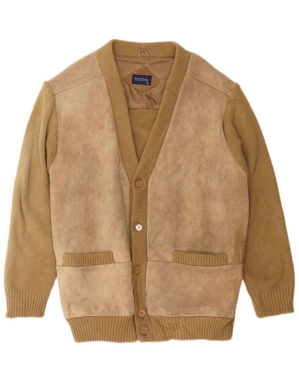 Sweter męski w stylu vintage, 2XL, beżowy