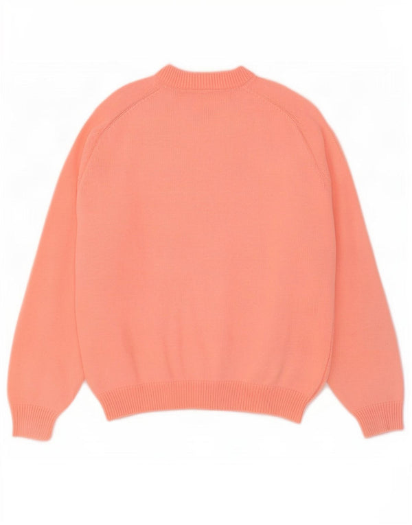 Vintage damski sweter oversize z okrągłym dekoltem UK 16, duży pomarańczowy