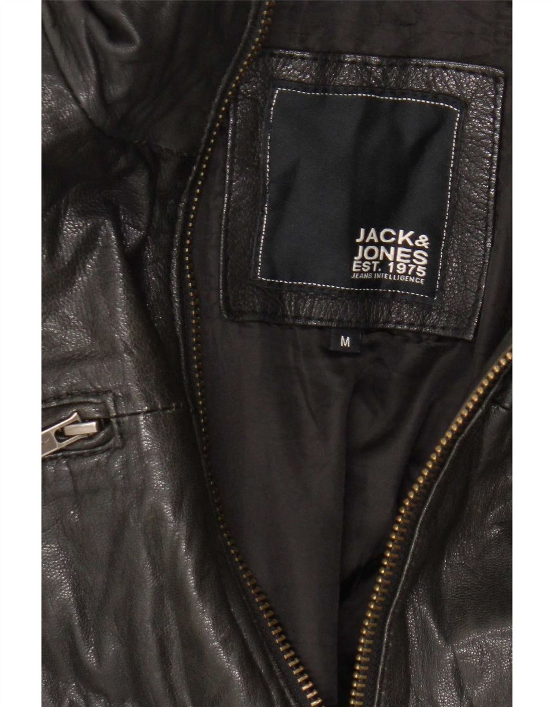 Męska skórzana kurtka bomber Jack & Jones UK 38, średnia czarna