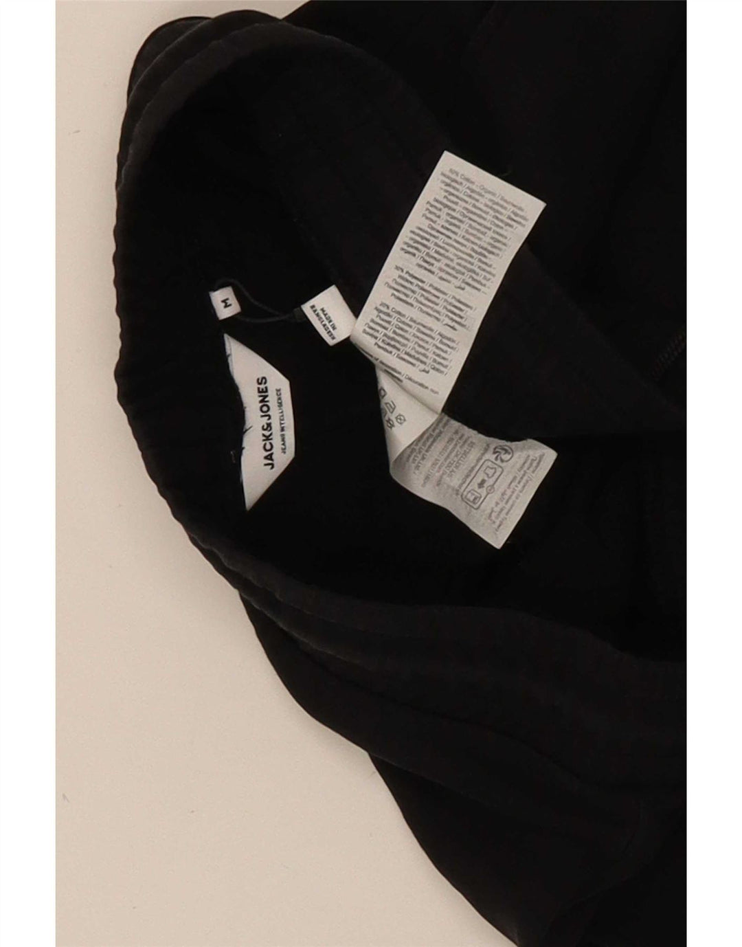 Męskie spodnie dresowe Jack & Jones z grafiką, średniej wielkości, czarne, bawełniane