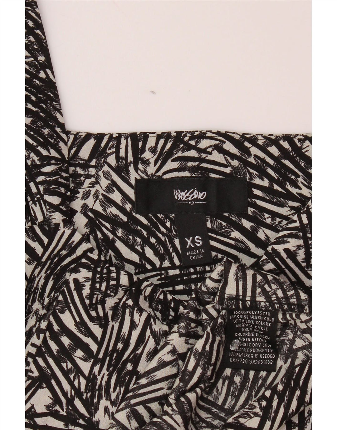 Damska bluzka bez rękawów MOSSIMO w abstrakcyjny wzór UK 6 XS czarna