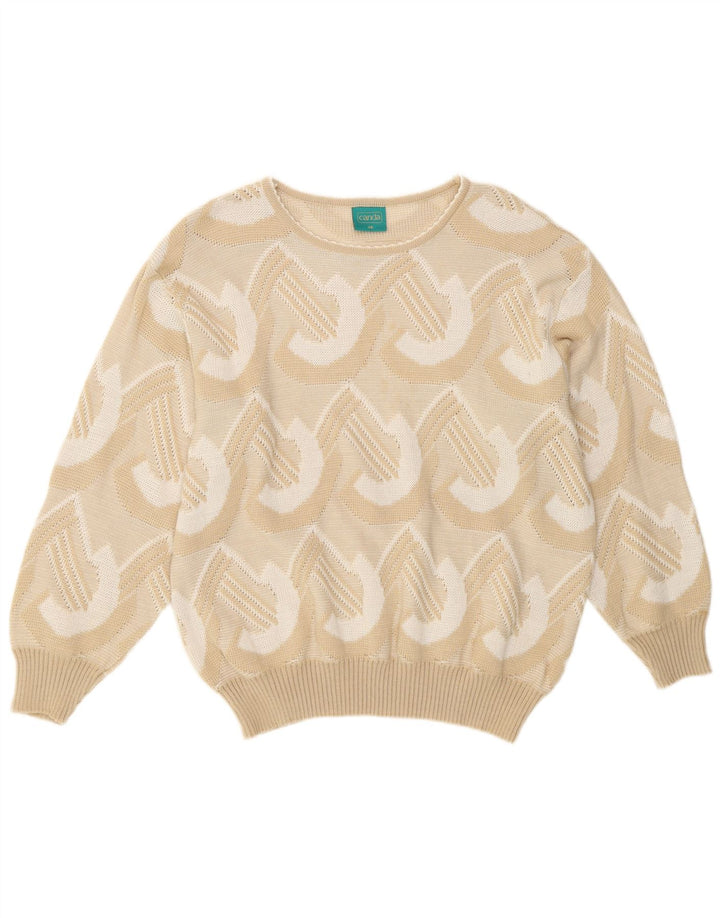 Damski sweter Canda z dekoltem w łódkę IT 48 XL Beżowy, geometryczny akryl