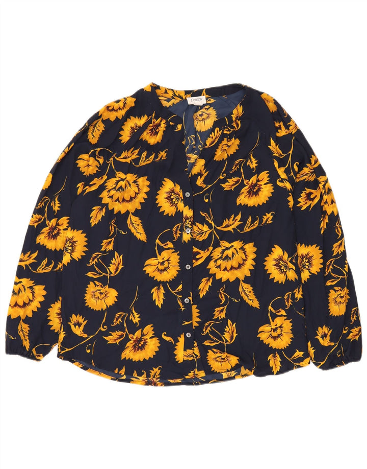 Damska bluzka koszulowa oversize J. CREW UK 10, mała, granatowa w kwiaty