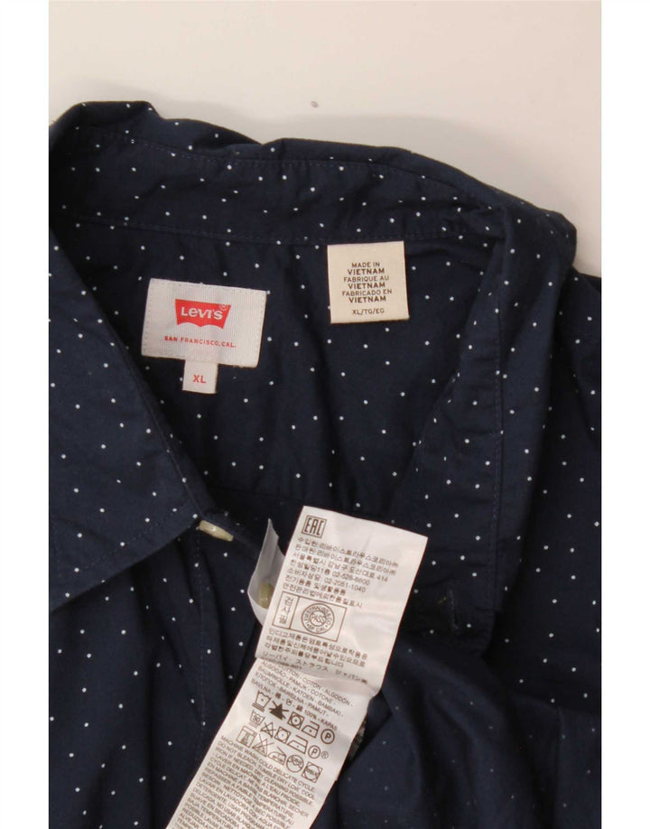 Koszula męska Levi's XL Granatowa, bawełniana w kropki, klasyczna