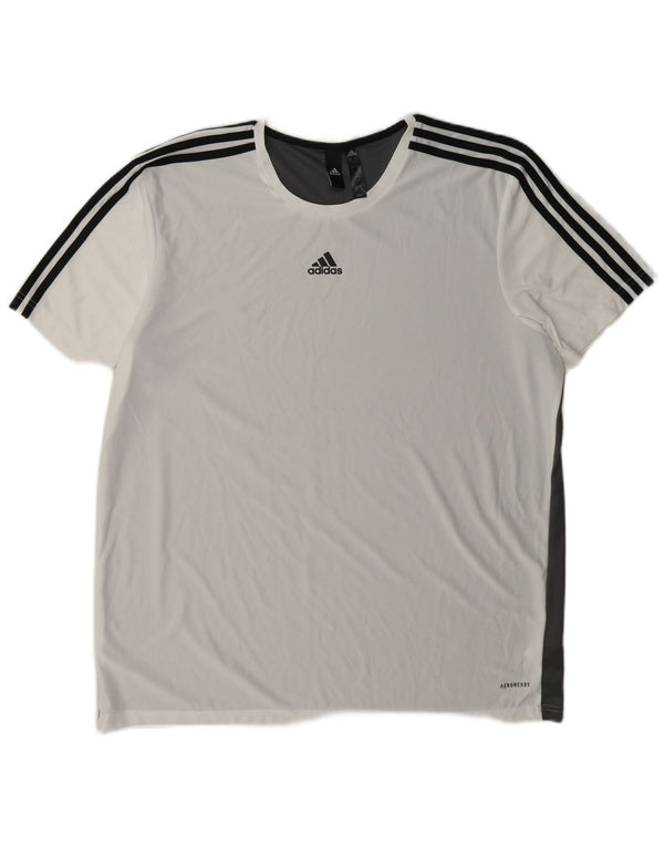 Męska koszulka Adidas Aeroready Top XL Biały poliester z blokami kolorów