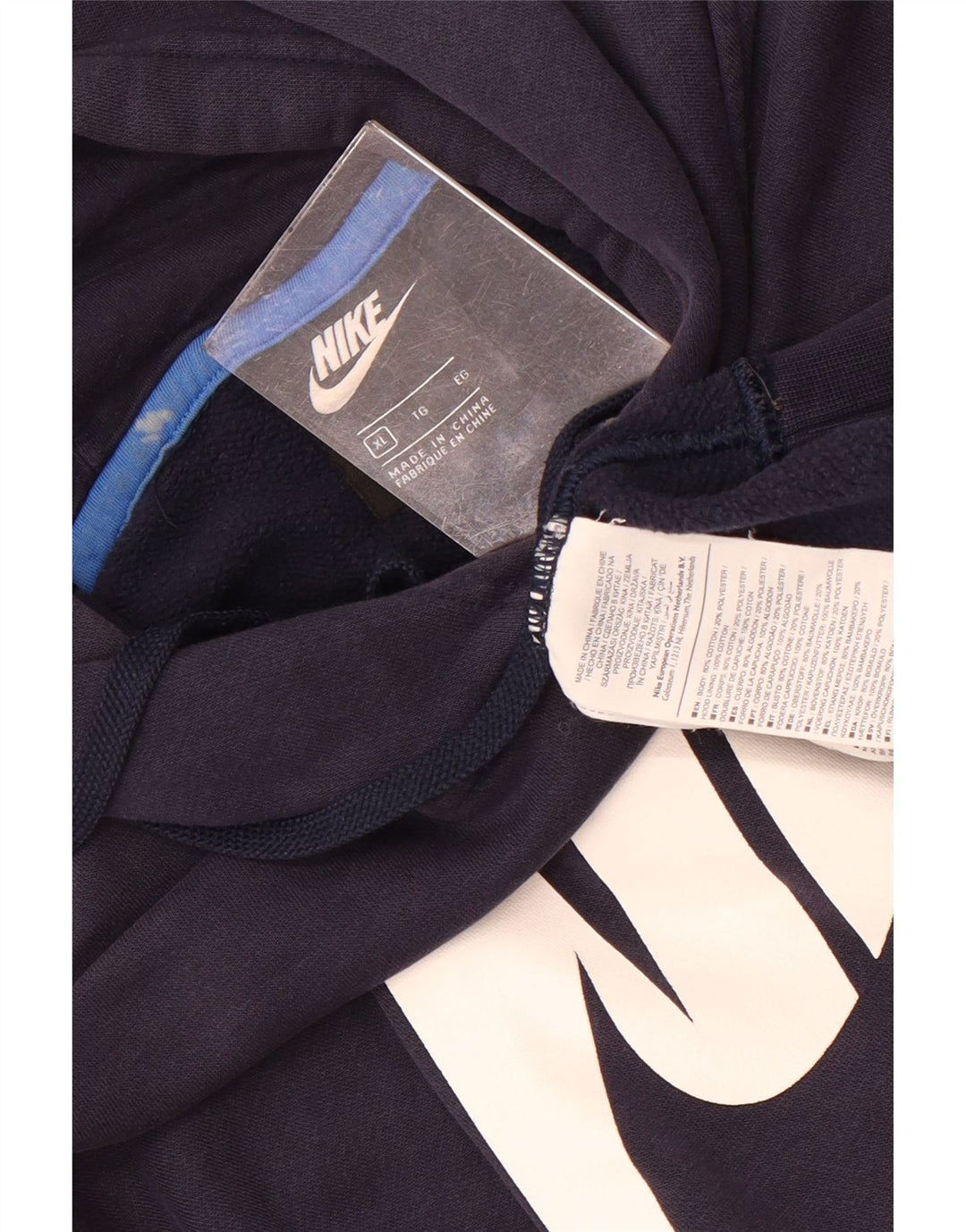 Męski sweter z kapturem Nike Graphic XL, granatowy, bawełniany