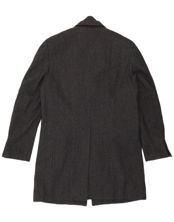 Płaszcz męski VINTAGE IT 50, duży, szary, wełniany w jodełkę