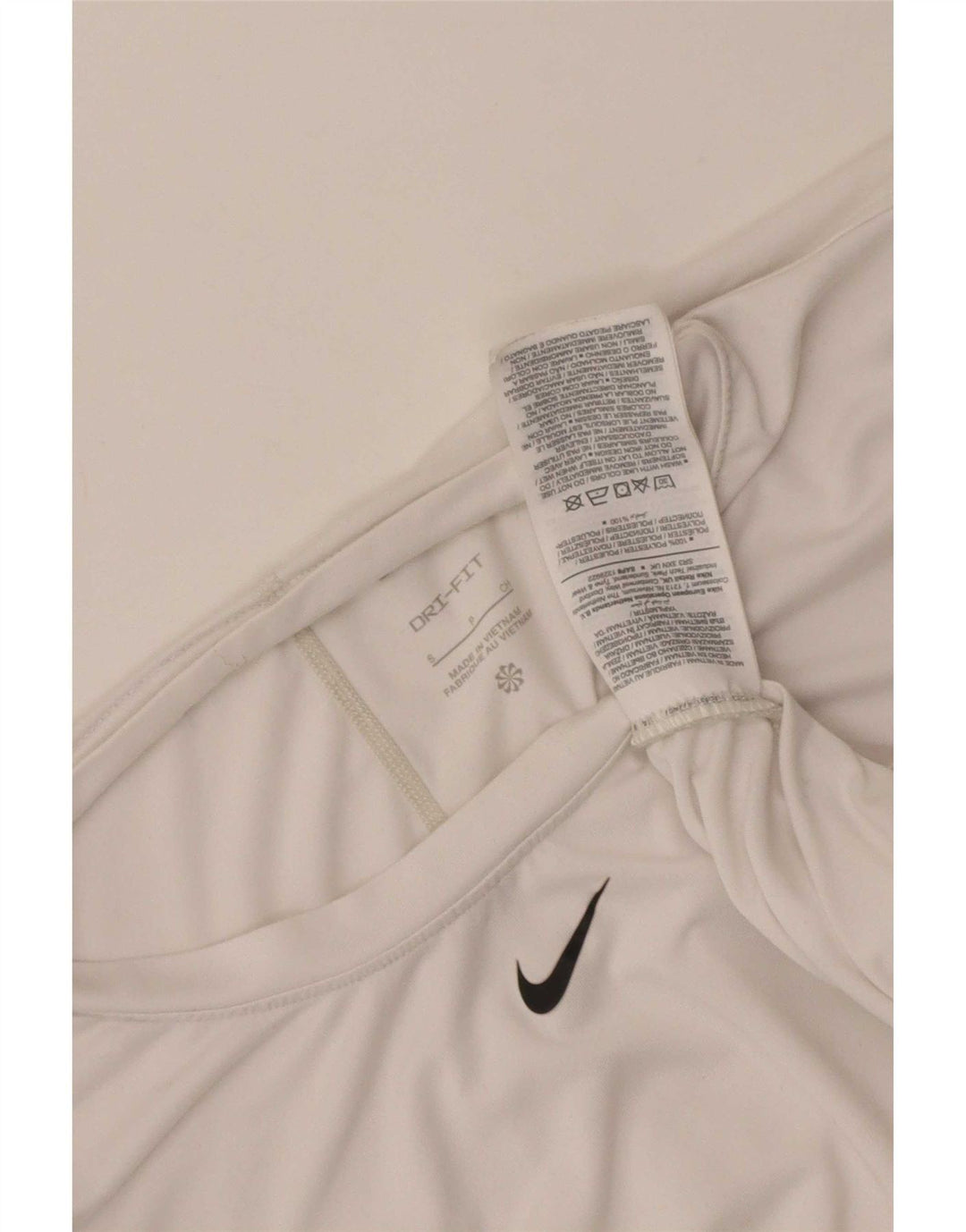Damska koszulka Nike Dri Fit Top UK 10, mała, biała, poliestrowa