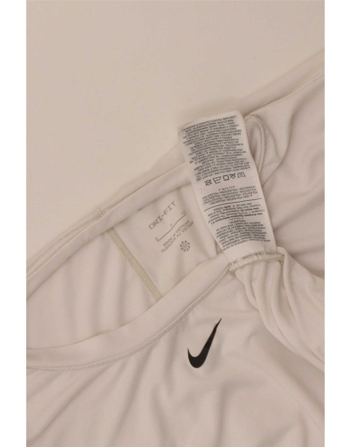 Damska koszulka Nike Dri Fit Top UK 10, mała, biała, poliestrowa