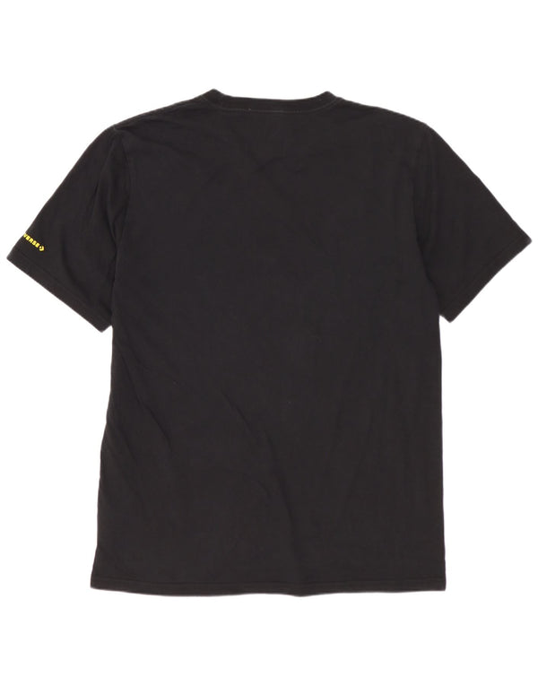 CONVERSE Męski T-shirt z grafiką, średni czarny, bawełniany w kwiaty