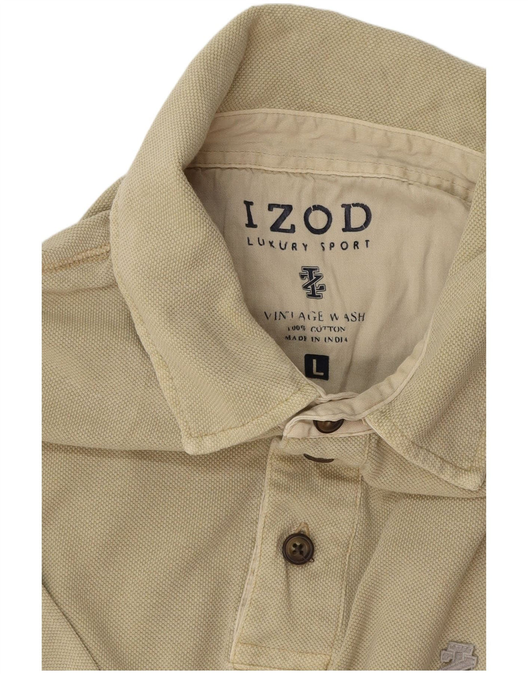 Męska koszulka polo IZOD, duża, beżowa, bawełniana