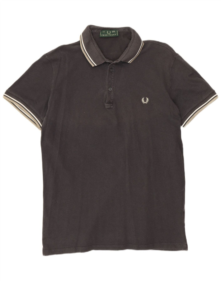Męska koszulka polo FRED PERRY 2XL, szara, bawełniana
