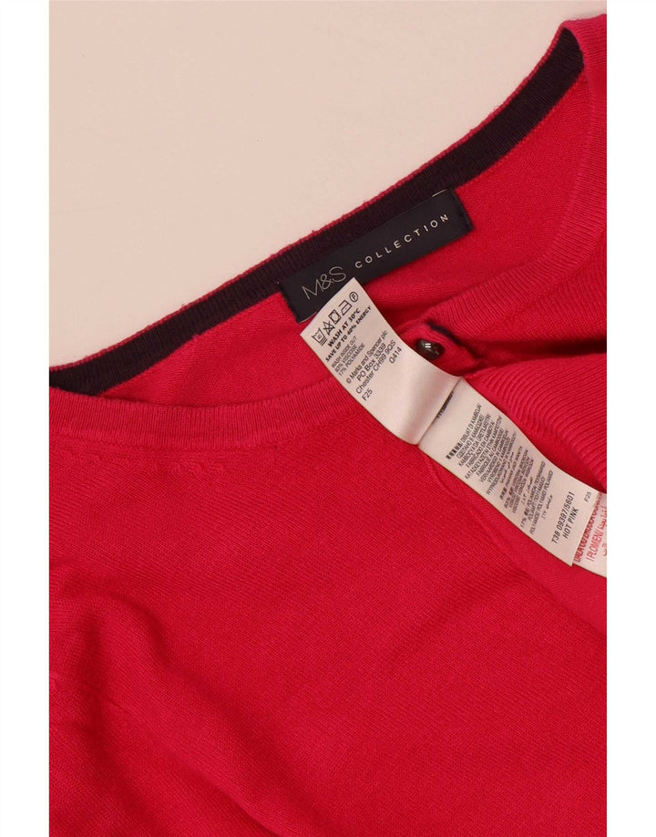 Marks & Spencer Damski sweter kardigan UK 10 Small Pink Wiskoza
