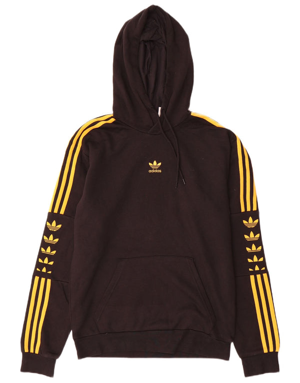 Męska bluza z kapturem Adidas z grafiką, mała, czarna, bawełniana