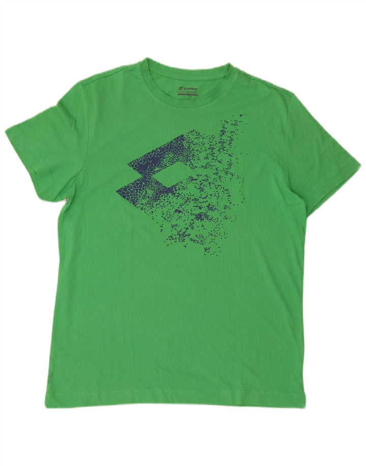 Męski T-shirt z grafiką Lotto, średni zielony