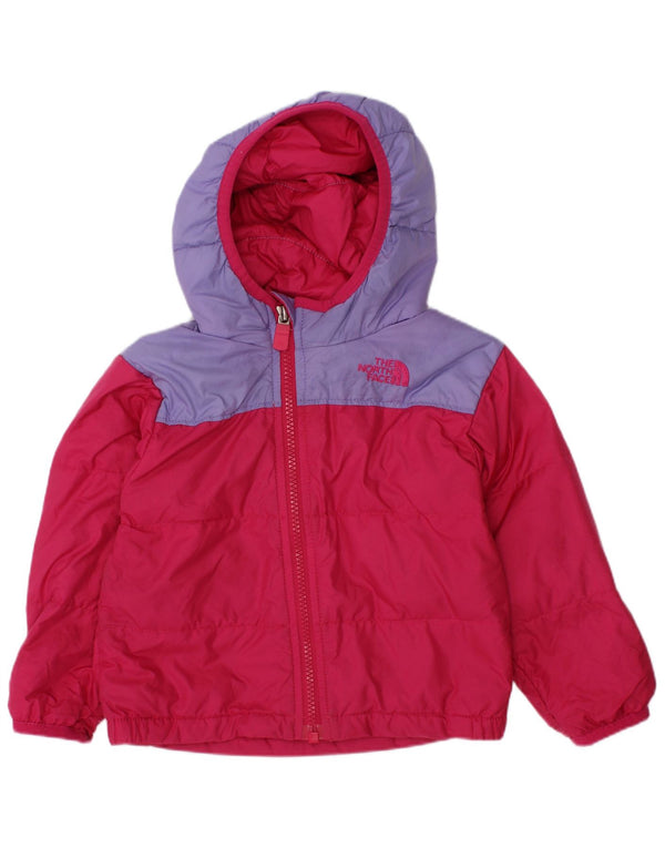 THE NORTH FACE Baby Girls Padded Jacket 12-18 Months Pink Colourblock