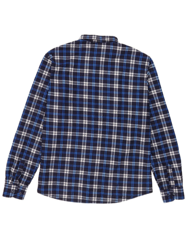 Vintage męska koszula flanelowa 2XL w niebieską kratkę