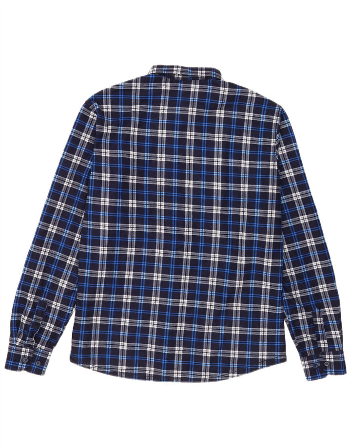 Vintage męska koszula flanelowa 2XL w niebieską kratkę