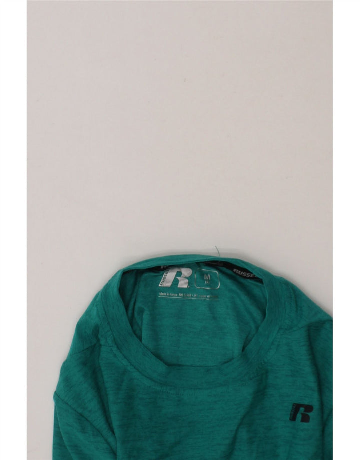RUSSELL ATHLETIC Boys Dri-Power Top Long Sleeve 7-8 Years Medium Green Vintage Russell Athletic and Second-Hand Russell Athletic from Messina Hembry 