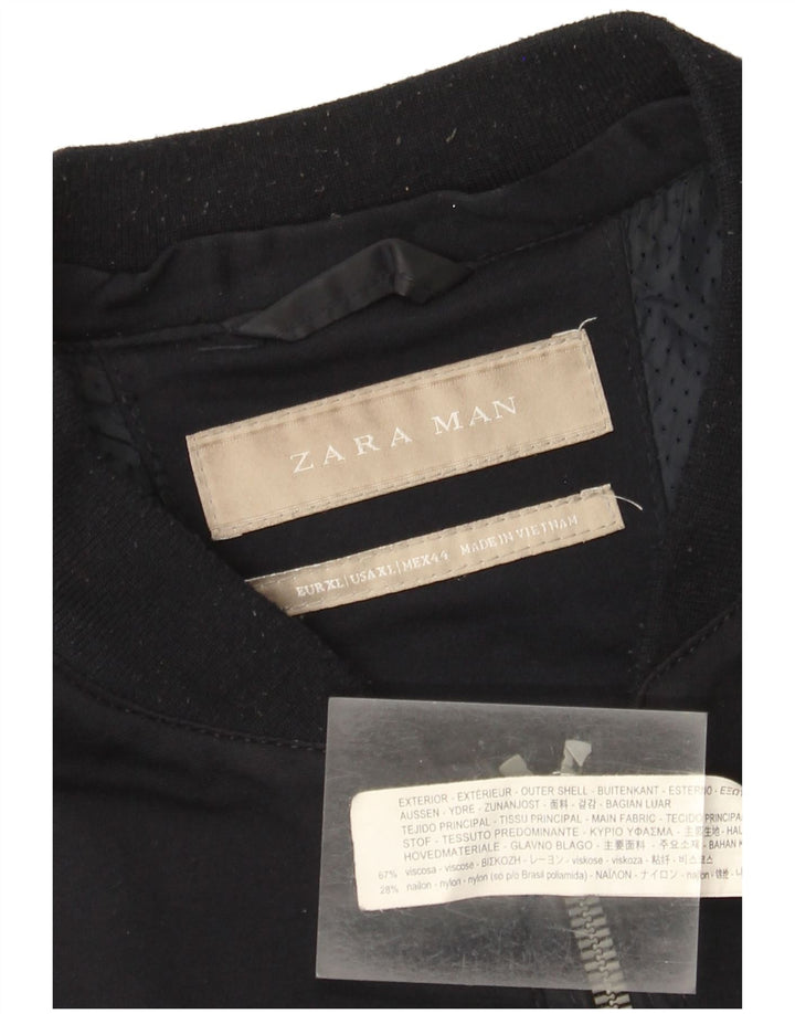 Męska kurtka bomberka Zara UK 42 XL granatowa wiskoza