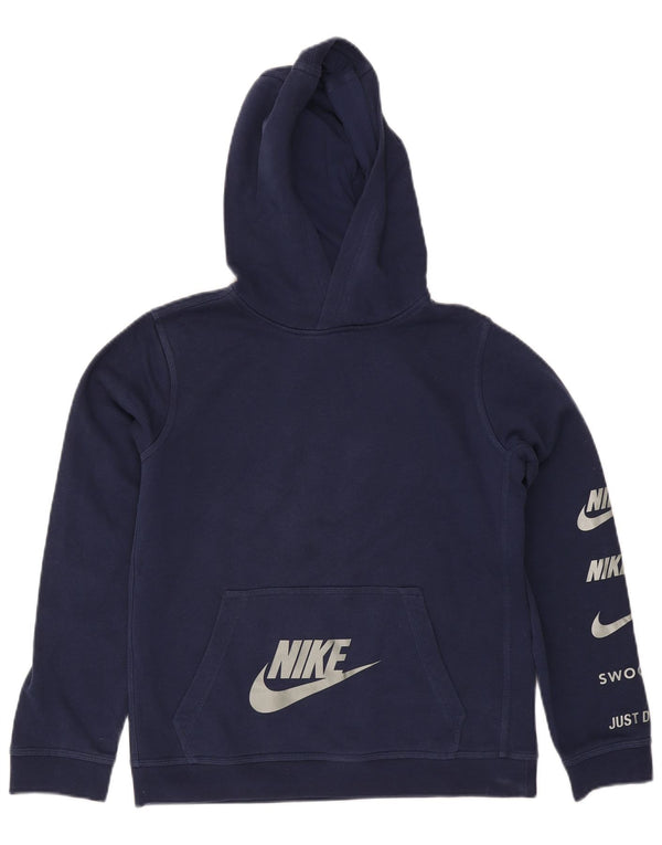 Chłopięca bluza z kapturem Nike z grafiką o regularnym kroju, 13-14 lat XL, granatowa, bawełniana