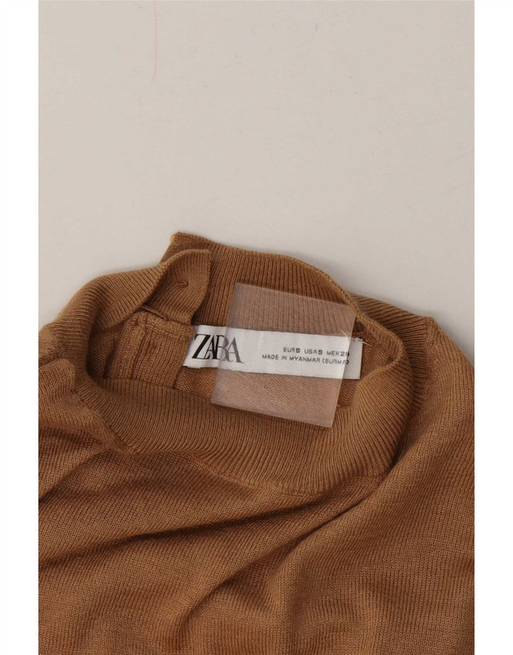 Sweter damski Zara z golfem UK 10 Small Beige