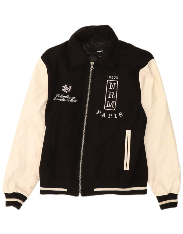 Męska kurtka Pull & Bear Paris Varsity UK 38 w kolorze średniej czerni